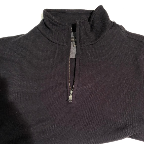 Banana Republic Half Zip Sweater Black Mens large. - Picture 3 of 4